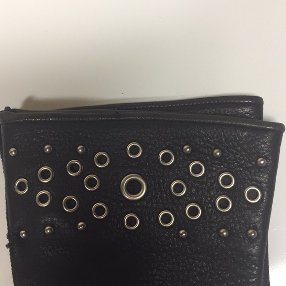 COACH leather gloves stud and grommet details NEW